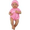 Panenka v růžovém oblečení, čepici, dudlíku a dece 48cm