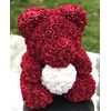 Medvídek z růží bordo s bílým srdcem Rose Bear 40 cm