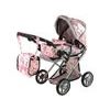 Alice kočárek pro panenky 9346 kombinovaný růžový s kytičkami