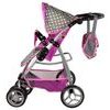 Alice velký sportovní kočárek pro panenky 3v1 - 9662 šedo-růžový