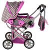 Kočárek pro panenky Alice 9346D kombinovaný šedo-růžový