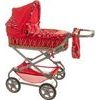 Kočárek Monika hluboký proutěný - červený - pro panenky