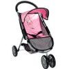 Sportovní kočárek pro panenky Princess šedo-růžový