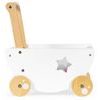 Ecotoys dětské dřevěné chodítko kočárek se srdíčky