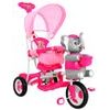 Dětská tříkolka s vodící tyčí Slon růžový