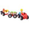 Dřevěný vláček s traktorem a šňůrkou Wooden Tractor