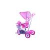 Dětská tříkolka s vodící tyčí Pejsek růžová