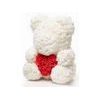 Medvídek z růží bílý s červeným srdcem Rose Bear 40 cm