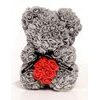 Medvídek z růží šedý s červeným srdcem Rose Bear 25 cm