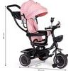 Ecotoys dětská tříkolka s otočným sedadlem Trike 2v1 růžová