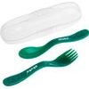 Dětská lžička a vidlička v pouzdru - zelená