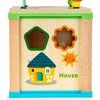 Ecotoys dřevěná edukační kostka s labyrintem Mouse Cube 5v1