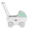 ROZBALENO Ecotoys dětské dřevěné chodítko kočárek se srdíčky bílý