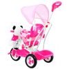Dětská tříkolka s vodící tyčí Panda růžová