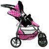 Alice velký sportovní kočárek pro panenky 3v1 - 9662 růžový s puntíkama