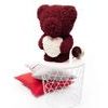 Medvídek z růží bordo s bílým srdcem Rose Bear 60 cm