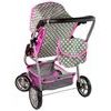 Alice velký sportovní kočárek pro panenky 3v1 - 9662 šedo-růžový