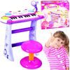 Dětské elektronické klávesy s mikrofonem a židličkou Music Keyboard růžové