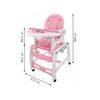 Ecotoys jídelní židlička s houpačkou 3v1 růžová