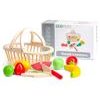 Ecotoys sada dřevěné ovoce v košíku