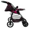 Alice velký sportovní kočárek pro panenky 3v1 - 9662 černý s puntíkama