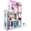 Velký dřevěný domeček pro panenky s nábytkem - 3 patra 124 cm!