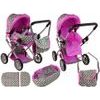Kočárek pro panenky Alice 9346D kombinovaný šedo-růžový