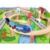 Ecotoys dřevěná vláčkodráha na baterie 50 dílků s podložkou