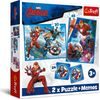 TREFL 2v1 Puzzle Avengers: Hrdinové v akci / 30+48 dílků+pexeso