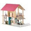 Ecotoys dřevěný domeček pro panenky Modern + 4 panenky