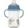 CANPOL babies Hrneček se silikonovým pítkem FirstCup BONJOUR PARIS 250ml modrý