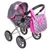Doris kočárek pro panenky 9325 šedo-růžový Retro