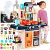 Dětská mini kuchyňka se zvuky a párou Little Chef- modrá