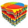 Ecotoys pěnová puzzle hrací deka Happy Color 91 x 91 cm