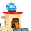 Ecotoys dřevěná garáž se 2 autíčky, výtahem a helikoptérou Wooden Garage