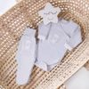 EEVI Kojenecké body s dlouhým rukávem Newborn šedá 62 (3-6m)