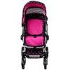 SMONTOVÁNO Kočárek pro panenky 4v1 kombinovaný Alice 4543 černo-růžový