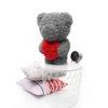 Medvídek z růží šedý s červeným srdcem Rose Bear 60 cm