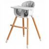 Ecotoys dřevěná jídelní židlička 2v1 šedá