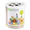 Ecotoys sada dřevěných kostek v kyblíku 100 ks v Zvířátka