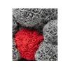 Medvídek z růží šedý s červeným srdcem Rose Bear 25 cm