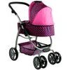 Alice velký sportovní kočárek pro panenky 3v1 - 9662 černo - růžový vzor