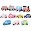 Sada dřevěných autíček hasiči, policie, taxi, sanitka, dopravní značky a podložka