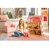 Ecotoys dřevěný dvoupatrový domeček pro panenky Pohádka + 4 panenky