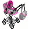 Alice kočárek pro panenky kombinovaný 5246W šedo-růžová