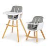 Ecotoys dřevěná jídelní židlička C220 2v1 šedá