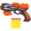 Pistole oranžová na pěnové náboje + 5ks nábojů - oranžová