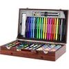Umělecká sada v dřevěném kufru 123 prvků