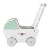 ROZBALENO Ecotoys dětské dřevěné chodítko kočárek se srdíčky bílý
