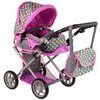 Alice kočárek pro panenky 9346 kombinovaný šedo-růžový